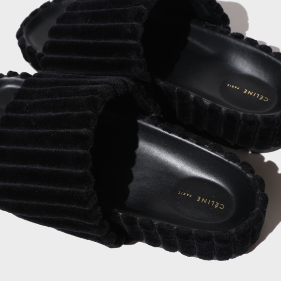 Celine Phoebe Philo Boxy Velvet Slides 37 - Picture 5 of 5